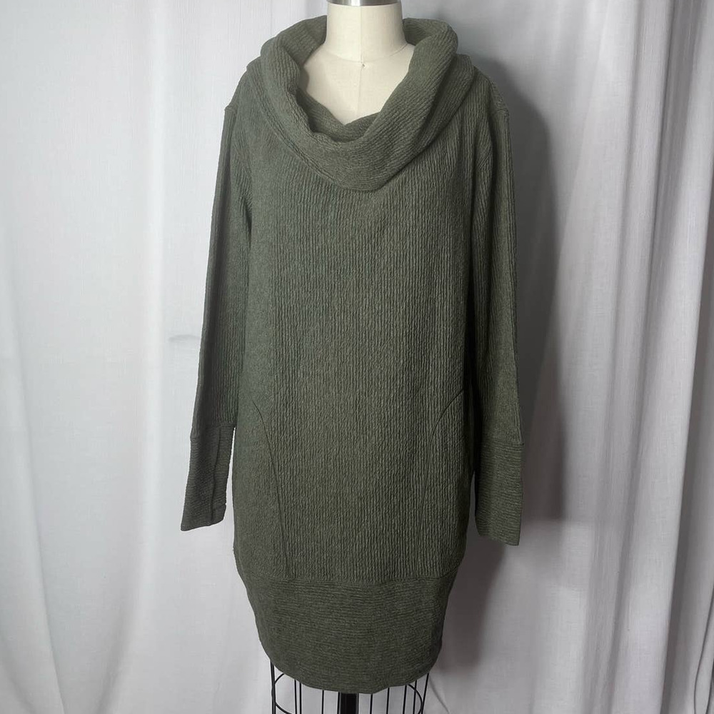 lululemon athletica Olive Green Cowl Neck Midi Sweater Dress